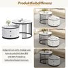 Nesting-Couchtisch-Set 60x60x45,5 & 50x50x32 cm mit 2 Schubladen in Weiß/Marmoroptik Bild 5