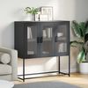 vidaXL Sideboard Schwarz 100,5x39x107 cm Kaltgewalzter Stahl 853404 Bild 4