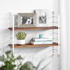 Wandregal 2 Böden Holz MDF Hängeregal Metall naturfarben/mattweiß 60cm mDesign Bild 5