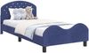 vidaXL Kinderbettgestell mit Kopfteil Polizeiblau 90 x 190 cm Samt 42011126 Bild 2