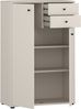 Forte TEMPRA 2 Kommode 70 80, Moderne Kommode 2-türig, 2 Schubladen, Schlafzimmer, Wohnzimmer, Büro, Holzwerkstoff, Kaschmir|Beige, 73,7 cm breit x 111,1 cm hoch x 34,8 cm tief Bild 4
