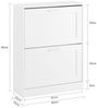 SoBuy FSR137-W Schuhschrank, Spanplatte, Melamin, Weiß, 60 x 80 x 25 cm Bild 3