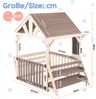 Novelux Outdoor-Küchenspielset aus Holz 147,4 x 113,8 x 155,9 cm mit regensicherem Dach und Regal – wetterfeste Matschküche grau, ab 3 Jahren Bild 2