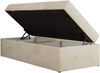 Boxspringbett 90x200 Polsterbett ZERO 90 Einzelbett ohne Kopfteil, inkl. Stauraum & Multipocket-Matratze, Hotelbett - Beige Velvet - H4 - Topper Visco Bild 5