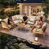 i@home Gartenlounge-Set, (5-tlg), Inkl. 2 Holz-Couchtische & Sessel / Mit Polstern / Grau/Beige Bild 5