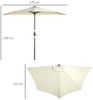 Outsunny Sonnenschirm mit LED, Halbrunder, Terrassenschirm mit Handkurbe Solarpaneel, LxB: 270x135 cm, Balkonschirm, Halbshirm, für Garten, Metall, 270 x 240 cm Bild 3