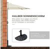 Outsunny Sonnenschirm mit LED, Halbrunder, Terrassenschirm mit Handkurbe Solarpaneel, LxB: 270x135 cm, Balkonschirm, Halbshirm, für Garten, Metall, 270 x 240 cm Bild 4