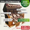 BRAST Strandkorb Usedom 3-Sitzer XXL für 2-3 Personen 165cm breit inkl. wetterfeste Abdeckhaube verstellbare Rückenlehne Fußkissen Rot/Grün/Beige - kariert Bild 2