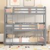 Etagenbett, 90*200cm, Single-Size-Holz-Dreier-Etagenbett für Kinder, Ohne Matratze, Grau (90*200cm) Bild 2