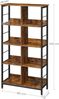 Vasagle Standregal, Bücherregal, Büroregal, mit 8 Fächern, Dekoregal, offen, für Büro, Wohnzimmer, Schlafzimmer, 80 x 33 x 149 cm, Industrie-Design, vintagebraun-schwarz Bild 5