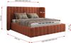 Polsterbett GOLETTA CLASSIC 200 x 200 cm mit gepolstertem Kopfteil, stabilem Bettrahmen, Lattenrost und Bettkasten mit Gasdruckfedern, Doppelbett, zeitloses Design Pocket Matratze - Orange Plüsch - VIRE LUX Bild 4