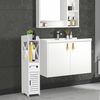 JEOBEST Badkommode Badezimmerschrank mit Toilettenpapierhalter, (1-St, Badregal), Schmal mit Tür, 20 x 20 x 80 cm Bild 2