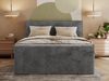 Boxspringbett mit zwei Multipocket-Matratzen und Topper, Doppelbett aus Cordstoff, zwei Bettkästen - TILIANO KING DUO - 180 x 200 cm - Grau Cord - H3 Bild 4