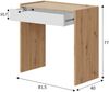 Dmora Akaba Schreibtisch, linearer Schreibtisch mit Schublade, Arbeits- oder Bürotisch für PC, 82 x 40 x 77 cm, geknotete Eiche und Weiß Bild 3