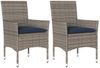 vidaXL Gartenstühle mit Kissen 2 Stk. Grau Poly Rattan 368117 Bild 2