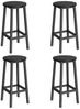 VASAGLE Barhocker, 4er Set Barstuhl, Küchenstühle mit Stahlgestell, Höhe 65 cm, rund, einfache Montage, Industrie-Design, von SONGMICS, Ebenholzschwarz Bild 1