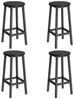 VASAGLE Barhocker, 4er Set Barstuhl, Küchenstühle mit Stahlgestell, Höhe 65 cm, rund, einfache Montage, Industrie-Design, von SONGMICS, Ebenholzschwarz Bild 4