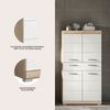 INOSIGN Midischrank Siena, Breite 74cm, 4 Türen, 1 Schubkasten, 4 Fächer, MDF-Front in verschiedenen Farben erhältlich, Badmöbel, Badschrank, Schrank, Bad Bild 3