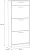 Forte NIKO Schuhschrank 60, Skandi-Schrank, 3 Kippfächer, 1 Schublade, Holzwerkstoff, Flur, Abstellraum, Sonoma Eiche Holzdekor, 58,2 cm breit x 127,7 cm hoch x 20,4 cm tief Bild 3