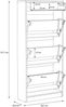 Forte NIKO Schuhschrank 60, Skandi-Schrank, 3 Kippfächer, 1 Schublade, Holzwerkstoff, Flur, Abstellraum, Sonoma Eiche Holzdekor, 58,2 cm breit x 127,7 cm hoch x 20,4 cm tief Bild 4