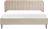 Bett mit Lattenrost BRIN 160 x 200 cm Samtstoff Taupe Bild 5