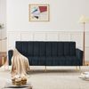 3-Sitzer Schlafsofa B 183 x T 76 x H 75 cm aus Samt mit verstellbarer Rückenlehne Bild 2