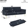 3-Sitzer Schlafsofa B 183 x T 76 x H 75 cm aus Samt mit verstellbarer Rückenlehne Bild 5
