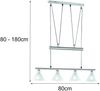 Trio Leuchten JoJo-Pendelleuchte Stamina 3751041-07, Metall Nickel matt, Glas opal weiß matt, exkl. 4x E14, höhenverstellbar, 40W Bild 4