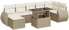 vidaXL 8-tlg. Garten-Sofagarnitur mit Kissen Beige Poly Rattan 3326679 Bild 2