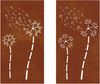 DESIGN IN 2-tlg. Garten-Wanddeko 105x55 cm Cortenstahl Blumen-Design Bild 5