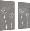 DESIGN IN 2-tlg. Garten-Wanddeko 105x55 cm Cortenstahl Blumen-Design Bild 3