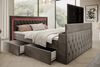 PROMETO Möbel Boxspringbett Doppelbett mit Matratze, Schubladen TV-Lift LED Beleuchtung, inkl. 7-Zonen-Taschenfederkernmatratze, TV-Lift im Fußteil, Topper Bild 3