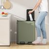 MAXCRAFT Küchen-Mülleimer 60L – Treteimer mit Soft-Close & Doppelfach für Mülltrennung, Grün Bild 4