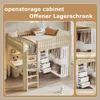 Hochbett mit Schreibtisch, Schubladen, Kleiderschrank, Regal und Rausfallschutz, 140x200 cm, Kinderbett, Kiefer Bild 4