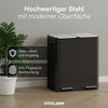STEELSØN 'Elyron' Mülleimer, 2x30L, schwarz/silber, Edelstahl, Mülltrennsystem mit 2 Fächern, inkl. Softclose-Deckel und Geruchsfilter Bild 3