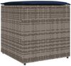vidaXL Kissenbox mit Speicher Grau 50 x 50 x 50 cm Poly-Rattan 365414 Bild 2