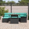 vidaXL Garten-Sofa-Set mit Speicher 7 pcs Schwarz Poly Rattan 3358097 Bild 3