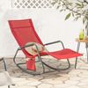 SoBuy OGS47-R Schaukelstuhl Garten, Textilgewebe, Lackiert, Rot, 145 x 84 x 57 cm Bild 2