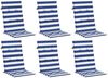 vidaXL Hochlehner-Auflagen 6 Stk. Blau & Weiß Gestreift Stoff 361255 Bild 3