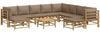 vidaXL 11-tlg. Garten-Lounge-Set mit Kissen Taupe Bambus 3155129 Bild 3