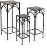 DanDiBo Blumenhocker Metall Schwarz Eckig 50 - 70 cm Blumenständer 96132 3er Set Beistelltisch Blumensäule Modern Pflanzenständer Pflanzenhocker Bild 5
