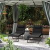 Outsunny Gartenliege mit Kopfkissen, 5-Fach höhenverstellbarer Rückenlehne, Seitentasche, Liegestuhl, 2 St, Sonnenliege, für Pool, Strand Schwarz Bild 1