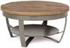 Couchtisch Viknar aus Mangoholz, rundes Industrial Design, natur, Metallgestell grau, Ø 65 cm Bild 4