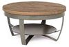 Couchtisch Viknar aus Mangoholz, rundes Industrial Design, natur, Metallgestell grau, Ø 65 cm Bild 5