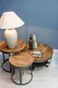 Couchtisch Viknar aus Mangoholz, rundes Industrial Design, natur, Metallgestell grau, Ø 65 cm Bild 2