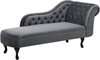 Beliani 'Nimes' Chaiselongue, Grau, Samt, 79 x 65 x 169 cm, Rechts Bild 4