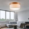 Deckenlampe, Stoff, Holz, braun, 40 cm Bild 4