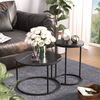 Couchtisch-Set Ottawa Schwarzer Marmor 55 x 55 cm 2 Teile Vicco Bild 4