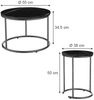 Couchtisch-Set Ottawa Schwarzer Marmor 55 x 55 cm 2 Teile Vicco Bild 3