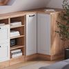 Eck-Küchenschrank für Dachschrägen R-Line Weiß Landhaus 75.6 cm mit 1 Tür, Schrankkorpus 60 cm Tiefe Vicco Bild 4